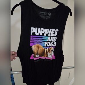 Puppies and Yoga Graphic Tank Top